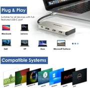WAVLINK USB Dock, 7-In-1 Dock Station with 95W charging, 4K@60Hz DP/HDMI, 480Mbps USB for Laptop