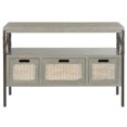 thumbnail image 3 of SAFAVIEH Joshua Industry Rustic Console w/ 3 Drawers, French Grey, 3 of 5