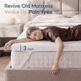 thumbnail image 5 of 3 inch Gel Memory Foam Mattress Topper Twin XL Size Cooling Pad Bed Topper with Removable Cover, White, 5 of 11