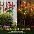 thumbnail image 2 of Rirool Solar Orchid Flower Garden Stake Lights, 7 Heads Warm White Solar Lights Outdoor Waterproof, Decorative Lights for Yard Lawn Patio Pathway, Red 2 Pack, 2 of 8