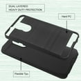 thumbnail image 2 of LG Stylo 4 Hybrid Metal Brushed Shockproof Tough Case Cover Black, 2 of 4