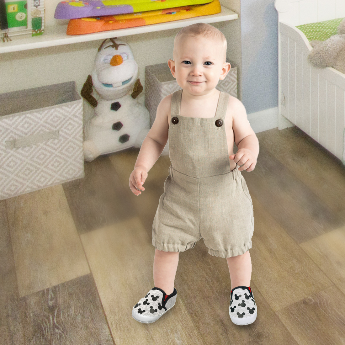 Disney Mickey Mouse Black Infant Prewalker Soft Sole Slip-on Shoes - Size 6-9 Months - image 4 of 6