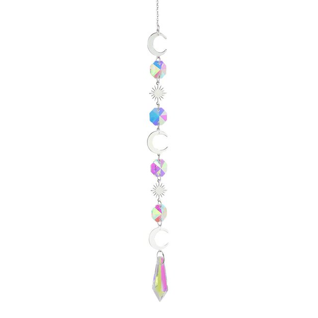 Wind Chime Crystal Light Catcher Ball Ornaments Colgante de marco redondo (4) Tmvgtek Oficina Multiescena Multifunción