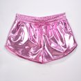 thumbnail image 3 of Pantalones cortos de PU con cordones elásticos de color sólido, pantalones de cuero, pantalones cortos de charol, ropa sexy para mujeres europeas y americanas, 3 of 6