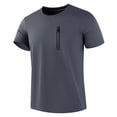 thumbnail image 2 of Antinious Men Solid Short Sleeve Crewneck Summer Zip Pocket Casual T-Shirts, 2 of 5