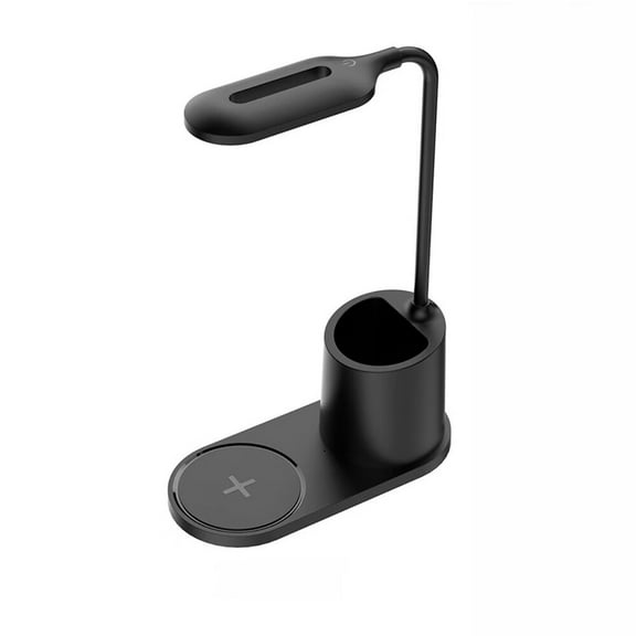 Small Black Table lamp Desk Lamp Portable LED Adjustable Eye Protection Wireless Charging Desk Lamp Home Work Lamp Lighting Tool (Color : White) (Black)
