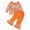 H226-Orange, variant on TOWED22 Toddler Girl Clothes Long Sleeve Outfits Ruffle Top with Waistband Ribbed Pant Set Fall Clothing for Kids Girls,Orange,18-24 M
