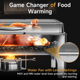 thumbnail image 6 of KScocina 9.5 Quart Square Chafing Dish for Buffet, Stainless Steel Buffet Warmer with Hydraulic Glass Lid, 304 Food Pan, Silver – Catering, Party & Events, 6 of 7