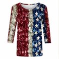 thumbnail image 5 of Gamivast of the Day 4th of July Outfits For Women,4th of July Shirts Women,American Flag 3/4 Sleeve Crew Neck T-Shirt Tunic Tops Blouses Wine S Orders Placed by Me to be Delivered, 5 of 5