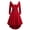 Red, variant on Lilgiuy Women Dress Solid Long Sleeve Christmas Furry V-Neck Draw Back Swing Dress