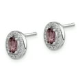 thumbnail image 2 of Primal Silver Sterling Silver Rhodium June Purple and White Cubic Zirconia Oval Post Earrings, 2 of 5