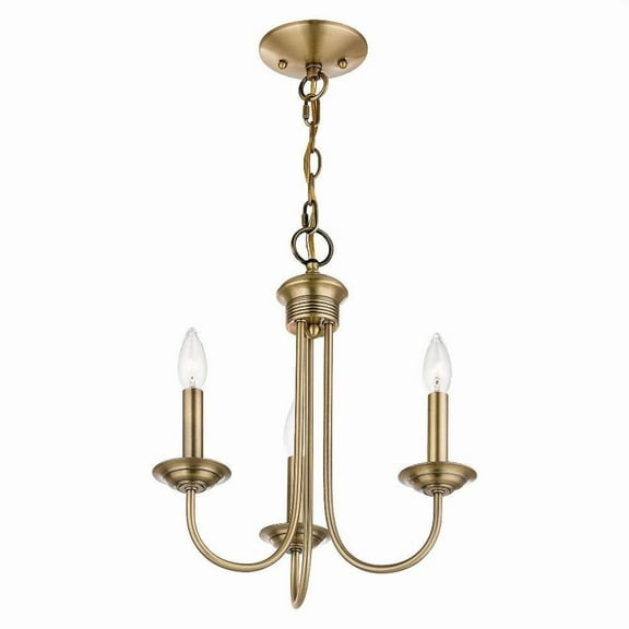 Farmhouse Three Light Chandelier-Antique Brass Finish Bailey Street Home 218-Bel-2513262