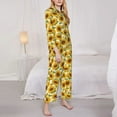thumbnail image 3 of Fotbe Sunflowers Pattern Long Sleeve Pajama Set for Women,Sleepwear Set,2-piece Loungewear Set,Soft PJs Comfy Nightwear with Pockets -X-Large, 3 of 7