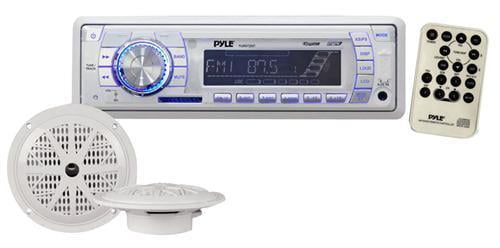 Pyle PLMRKT32WT In Dash Marine AM//FM PLL Tuning Radio with USB//SD//MMC Reader