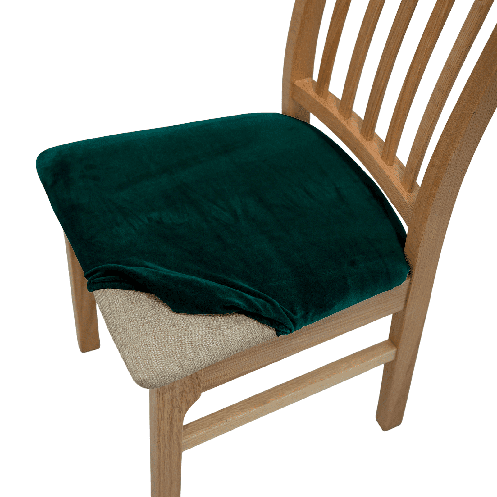 Rosnek 2 Pack Velvet Dining Chair Seat Covers, Stretch Chair Slipcovers