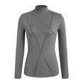 thumbnail image 4 of EDFBUYKRS Plus Size Blouses for Women V Neck Curved Hems Tunic Tops Casual Long Sleeve Botton Fall Shirts M, 4 of 5