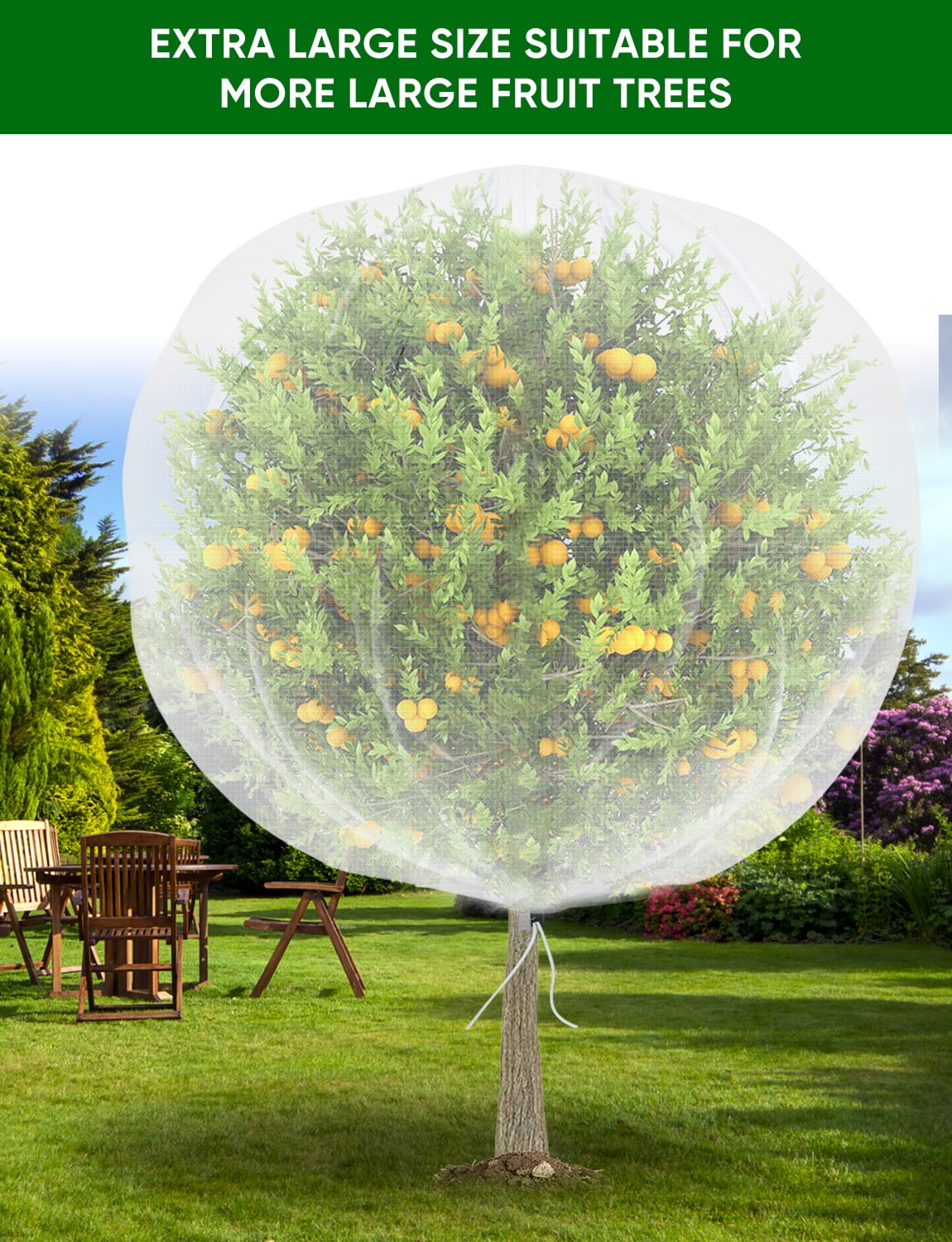 4Pack Extra Large Garden Fruit Tree Netting ,7.87Ft x5.3Ft Ultra Fine Plant Insect Pest Bird Mesh Netting Cover Protection for Squirrel Deer Animals