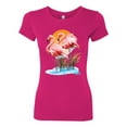 thumbnail image 2 of Wild Bobby, Flamingo Love Print, Animal Lover, Women Slim Fit Junior Tee, Raspberry, XX-Large, 2 of 4