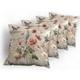 thumbnail image 5 of Ambesonne Floral Eucalyptus Throw Pillow Cover 4 Pack, Soft Efflorescent, 16", Rose Warm Taupe Green, 5 of 7