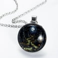 thumbnail image 2 of Halloween Cemetery Glass Design Circle Pendant Necklace - Stylish Jewelry for Women, 2 of 5