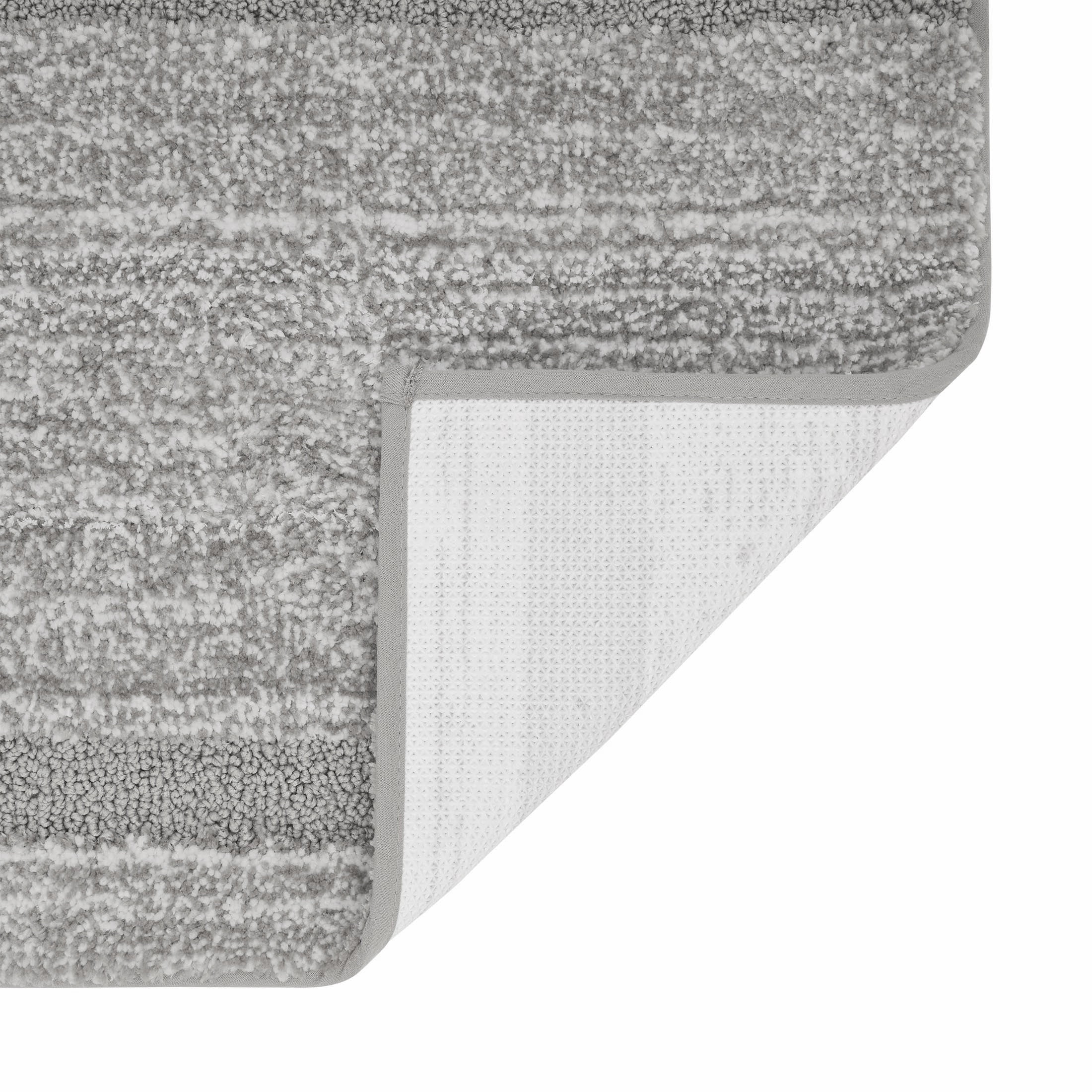 VCNY Home Heathered Hotel Gray Microfiber Bath Rug Runner, 20" x 60"
