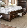thumbnail image 5 of Brown Cherry Storage King Size Bed 1pc Set Bedroom Furniture Solid wood Rail Drawers Wood inlay Nickel Pulls Storage Drawers Bed, 5 of 8