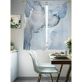 thumbnail image 4 of Sheer Curtains 72 inches Long 2 Panels Set Blue Abstract Marble Fluid Art Water Ripples Sheer Window Curtain Rod Pocket Voile Drapes for Living Room/Bedroom, Each 52" W x 72" L, 4 of 7
