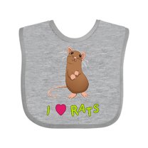 Inktastic I Love Rats Boys or Girls Baby Bib