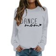 thumbnail image 1 of Chandails en Molleton pour Femmes Automne Danse Imprimé Maman Décontracté Col Rond Chandail en Molleton Manches Longues Basique Chandail Confortable Tenue de Détente Chandail de Sport Femme Gris L, 1 of 4