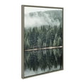 thumbnail image 2 of Kate and Laurel Sylvie Evergreen Reflections in Fog Framed Canvas Wall Art Set by Emiko and Mark Franzen of F2Images, 3 Piece Set Gray, Natural Mountain Tree Landscape Art for Wall Decor, 2 of 6
