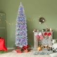 thumbnail image 4 of Costway 7 FT Pre-lit Christmas Tree Hinged Pencil Decoration 350 Multi-Color LED Lights, 4 of 10