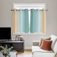 thumbnail image 4 of Teal Yellow Ombre Kitchen Curtains Window Panels, Farmhouse Modern Gradient Art Insulated Window Treatment Curtain, Grommet Curtains for Bedroom/Living Room/Bathroom, 2 Piece 42"Wx54"L, 4 of 8