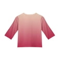 thumbnail image 3 of CCRFTGI Cute Tops for Kids Girls Size 6 Summer 3/4 Sleeve Button V Neck Color block Tee Shirts Trendy Loose Comdy Clothes for Teen Girls Basic T-Shirts Watermelon Red 11-12 Years, 3 of 4