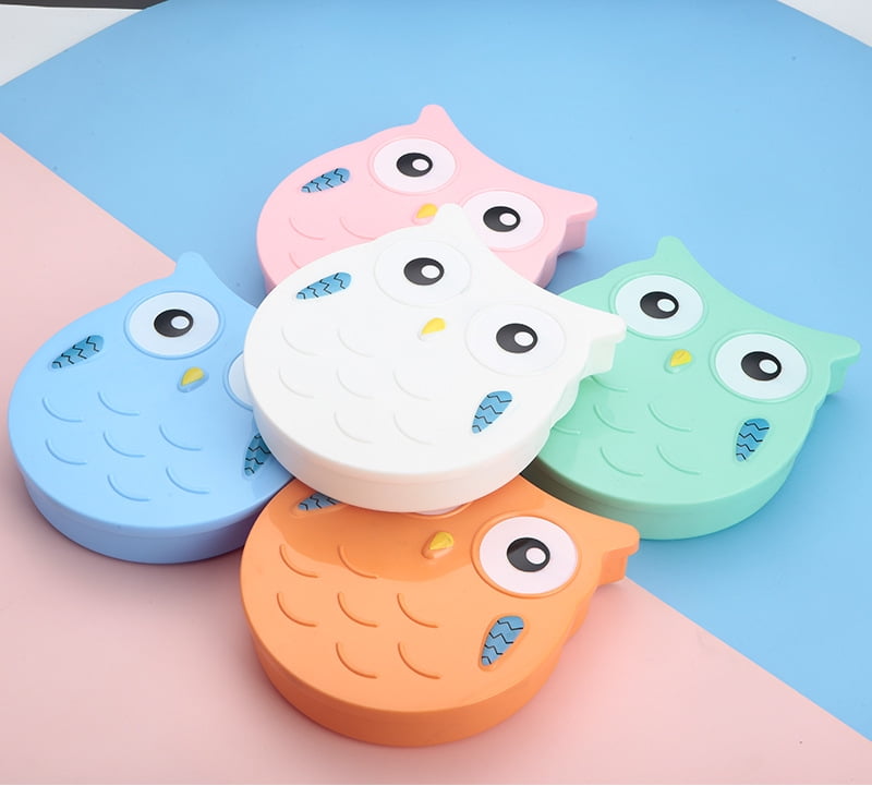 Cute Cartoon Lunch Box, Plastic 3 Compartments Food Container, Cartoon Owl Bento Box, Food Safe Microwave Storage Container