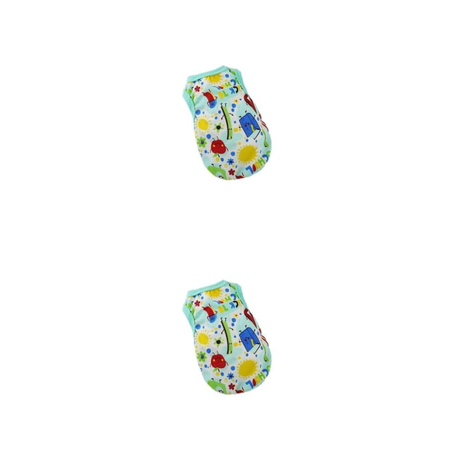 Methold Ropa para perros Algodón Exquisita Ropa para mascotas Sin hebillas Primavera y verano Perros Camisetas Traje Cachorro Chaleco Patrón de Patrón de papelería L 2piezas Methold CBP345576
