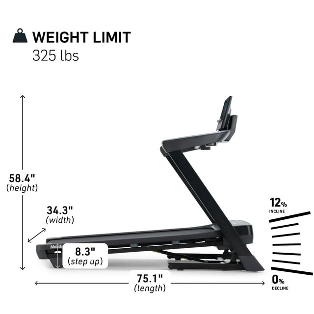 NordicTrack T Series 8 Treadmill: Adjustable Incline & Speed, ActivePulse™ Heart Rate Control, SelectFlex™ Cushioning, SpaceSaver™ Folding Design & iFIT Membership for Interactive Workouts & More