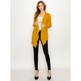 thumbnail image 5 of Made by Johnny Women's Drape Front Open Cardigan Long Sleeve Irregular Hem S-5XL Plus Size L MUSTARD, 5 of 6