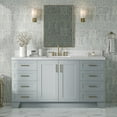 thumbnail image 2 of Ariel Taylor 66 Inch Single Rectangle Sink Bathroom Vanity With Carrara White Quartz Countertop 1.5 Edge In Grey, 2 of 11