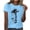 Blue, variant on Staron Women's Plus Size Animal Print T-Shirt Casual Short Sleeve Round Neck Blouse Top Vacation Beach Travel Loose Fit Basic Tee, Green 3XL
