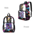 thumbnail image 2 of SEANATIVE PVC Clear Backpack for Kids Heavy Duty Transparent Bookbag See Through School Daypack Students Laptop Backpacks for Girls Boys, T-Rex Dinosaur Splash Print, 2 of 7