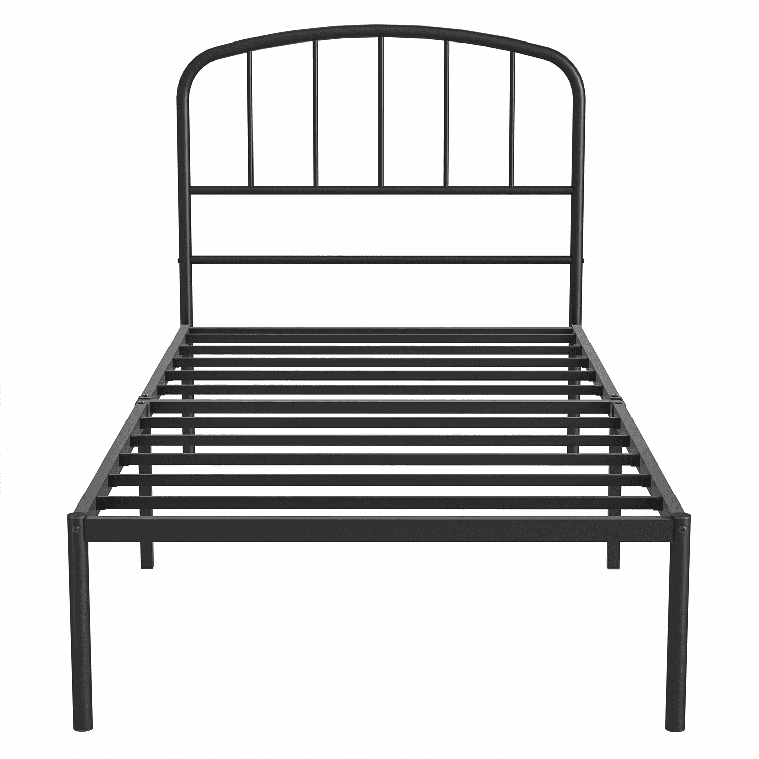 Mainstays Crew Twin Metal Platform Bed With Curved Headboard, Black Steel