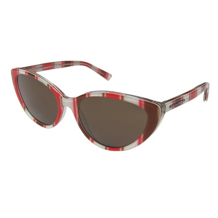 Plastic Striped Sunglasses New Dolce Gabbana 4202 Womens/Ladies Cat Eye Full-Rim 100% UVA & UVB Striped Brown / Red / White Colorful Sophisticated Upscale Cat Eye Shades Frame Brown Lenses 50-17-125 Sunglasses/Eyewear ()