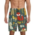 thumbnail image 2 of Rocae Cute Animal Forest for Men's Soft Sleep Pajama Shorts, Waistband and Pockets, 2 of 9