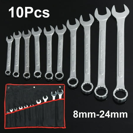 10Pcs 8mm-24mm Combination Metric Combo Spanner Wrenches Set Garage Tool 