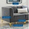 thumbnail image 3 of Tufted Loveseat Sofa, Velvet, Grey Gray, Modern Contemporary Urban Design, Living Lounge Room Hotel Lobby Hospitality, 3 of 7
