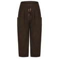 thumbnail image 1 of Puntoco Pantalones de pana sencillos con cordón y bolsillos de color liso a la moda para tiempo libre para hombre, 1 of 4