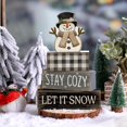 thumbnail image 2 of Set navideño de muñeco de nieve de madera Yuntau para decoración de mesa, 15 cm, 2 of 7