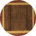 thumbnail image 1 of Ahgly Company Indoor Round Abstract Brown Modern Area Rugs, 7' Round, 1 of 4