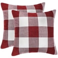 thumbnail image 1 of Dinheiro - Juego de 2 fundas de almohada decorativas suaves de lino y poliéster con diseño de cuadros retro, para decoración del hogar, sofá o dormitorio, 1 of 5
