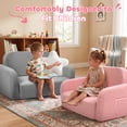thumbnail image 5 of Babyeap Extra Wide Kids Chair,2-in-1 Convertible Toddler Chairs,Soft Comfy Kids Couch, Kids Sofa for Boys & Girls 3+,Pink, 5 of 9